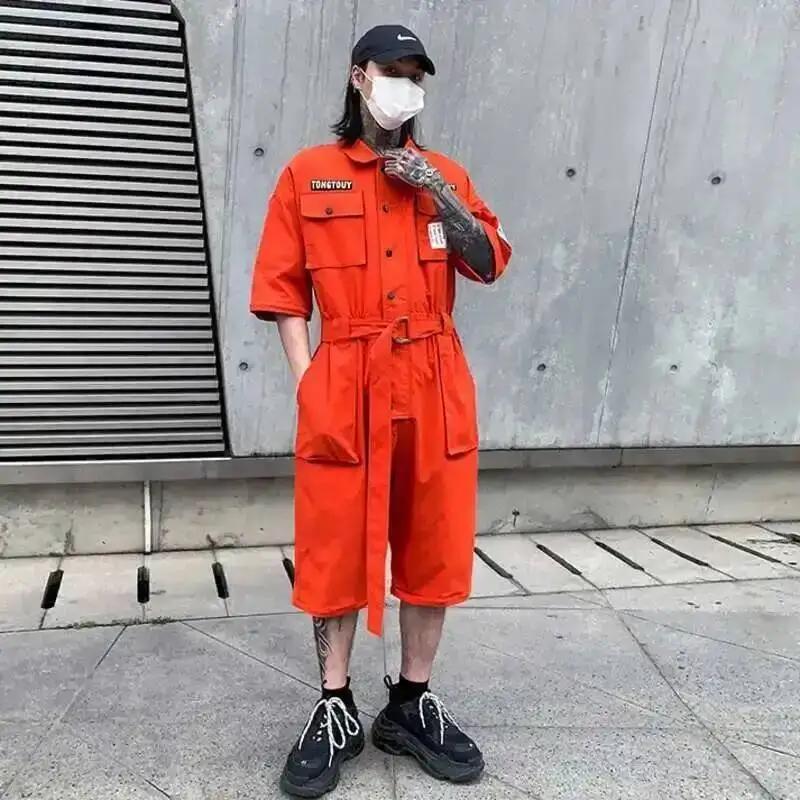 HKSH-Combinaison pantalon safari pour hommes, nouvelle marée, mode automne et été, poignées amovible