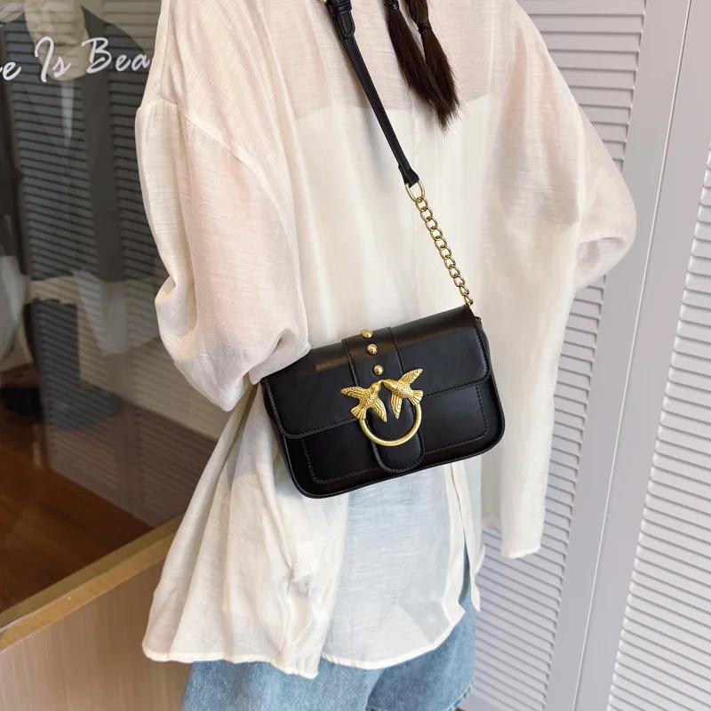 2026 Classique Flying Bird Flap Chaîne Sac à bandoulière Sac à main Swallow Design Sac de mode pour 