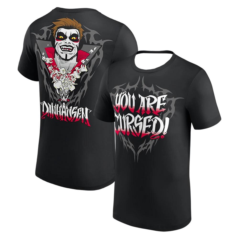 T-shirt noir Danhausen You Are Cursed pour hommes et femmes, col rond, manches courtes, vêtements de