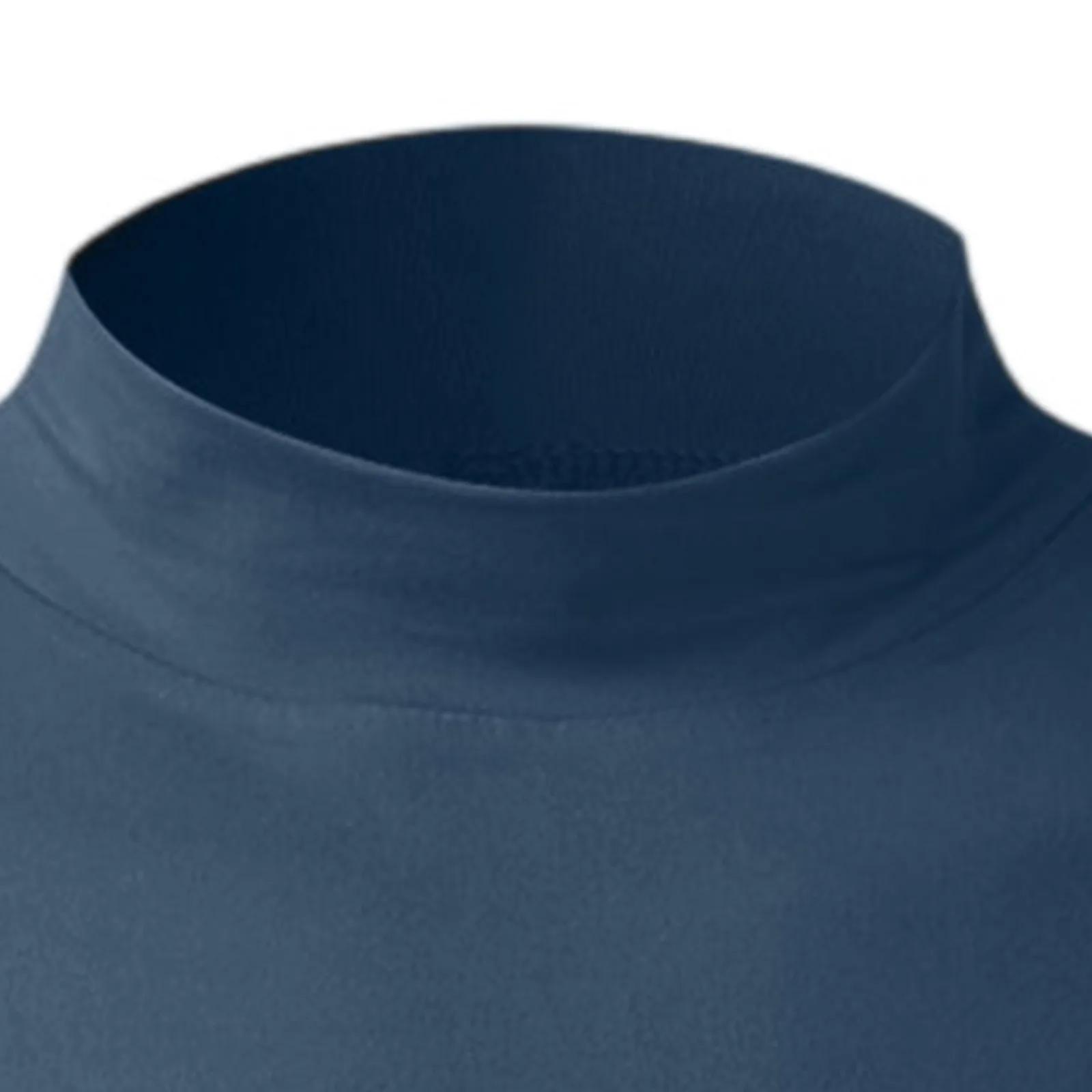 ‌ Hommes décontracté coupe ajustée Tops basiques léger col roulé pull chemise 2025 tendance respiran