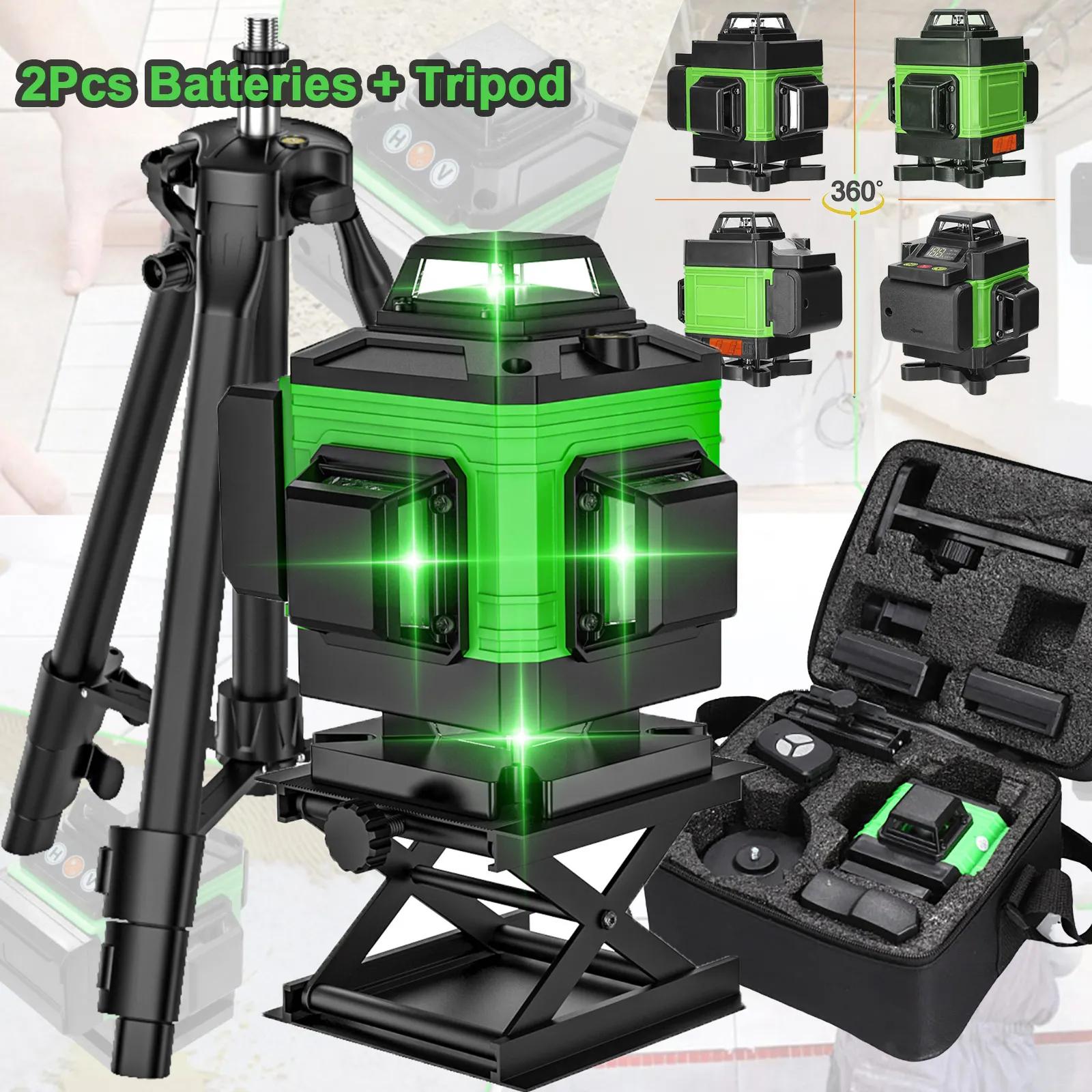 Niveau Laser 4D 16 lignes, ligne verte, auto-nivelant 360, puissance horizontale et verticale, outil