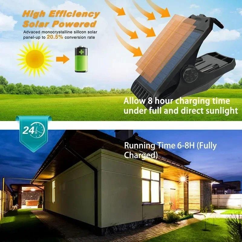 Lampe solaire LED d'extérieur à clipser avec détecteur de mouvement, étanche IP65, pour clôture, ter