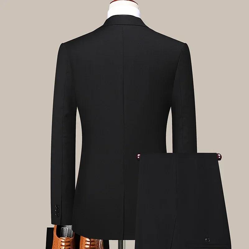 S-8XL (Blazer + pantalon) mode homme affaires décontracté extérieur Gentleman tendance simple bouton