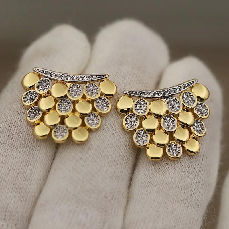 Boucles d'oreilles géométriques en cristal de luxe pour femmes, nouveau Design de vue, marque de mod