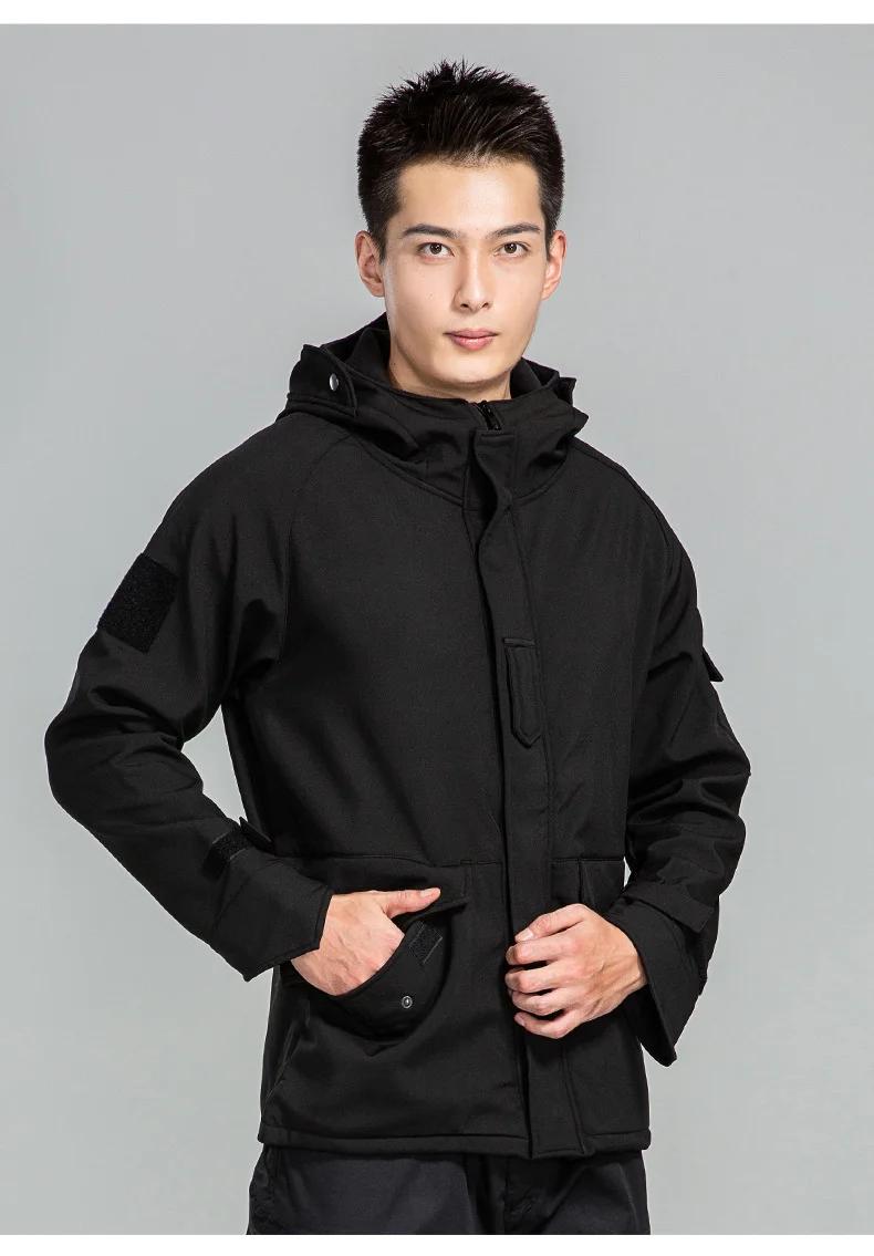 CamSolomon-Veste à capuche imperméable pour homme, manteau en peau de requin, coupe-vent chaud, exté