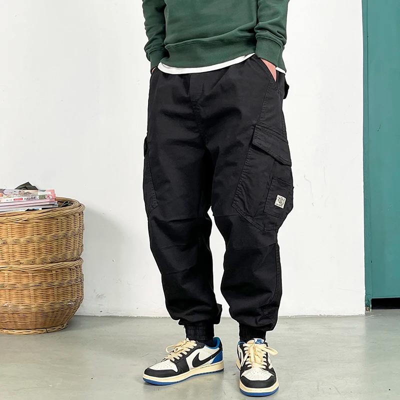 Pantalon Cargo Multi-Poches Vintage Américain pour Homme, Streetwear d'Extérieur, Jogging, Vêtements