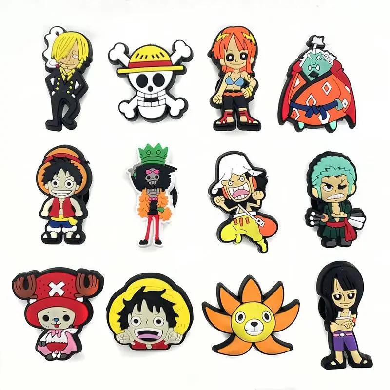 Ensemble de 12/24/36 pièces, série une pièce, figurines Luffy Zoro Sanji, chaussures à trous de dess