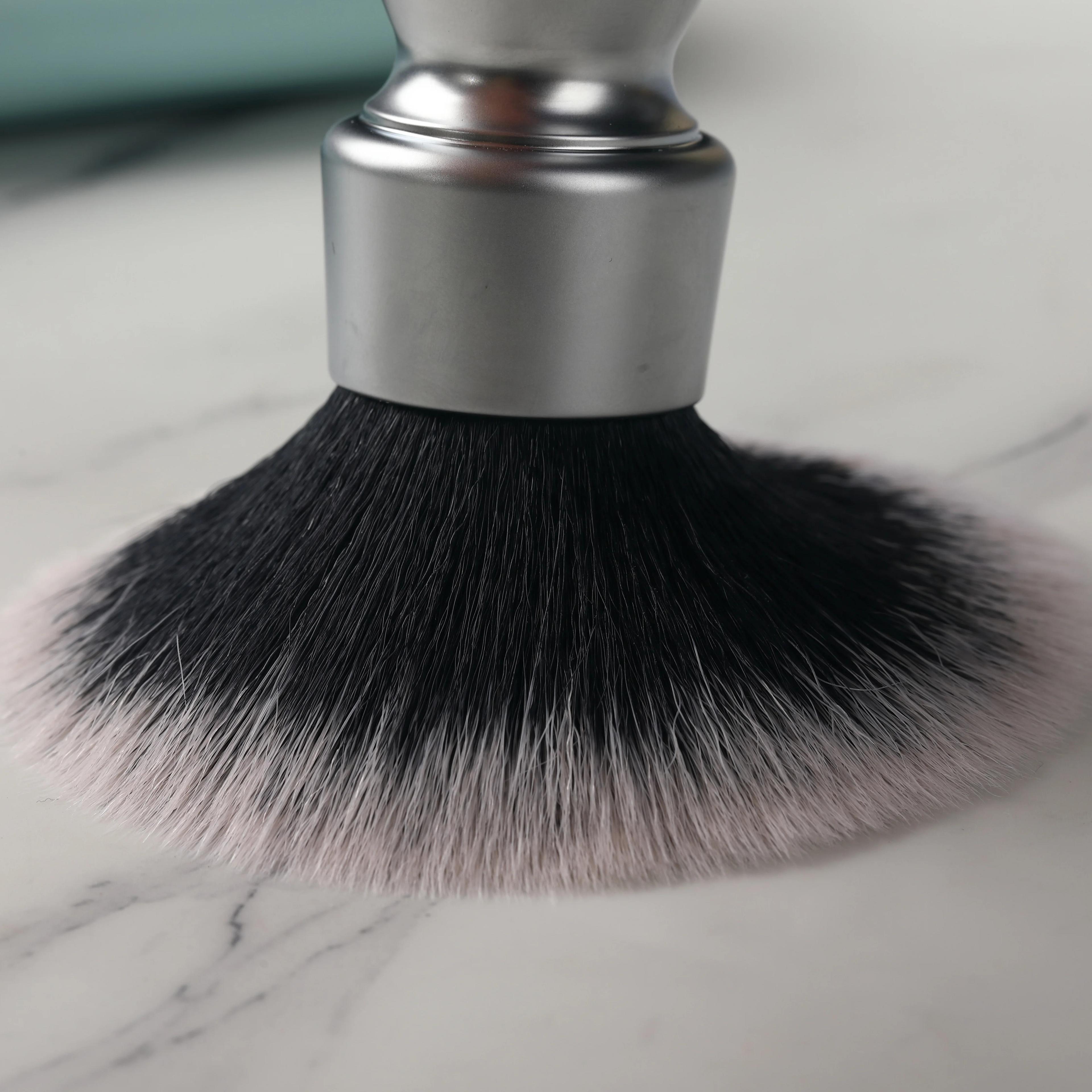 YAQI – brosse de rasage pour hommes, poils synthétiques, poignée en métal lourd, pour smoking, nœud