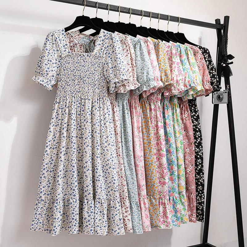 Robe d'été plissée en mousseline de soie pour femmes, tenue décontractée, plage, vacances, manches c