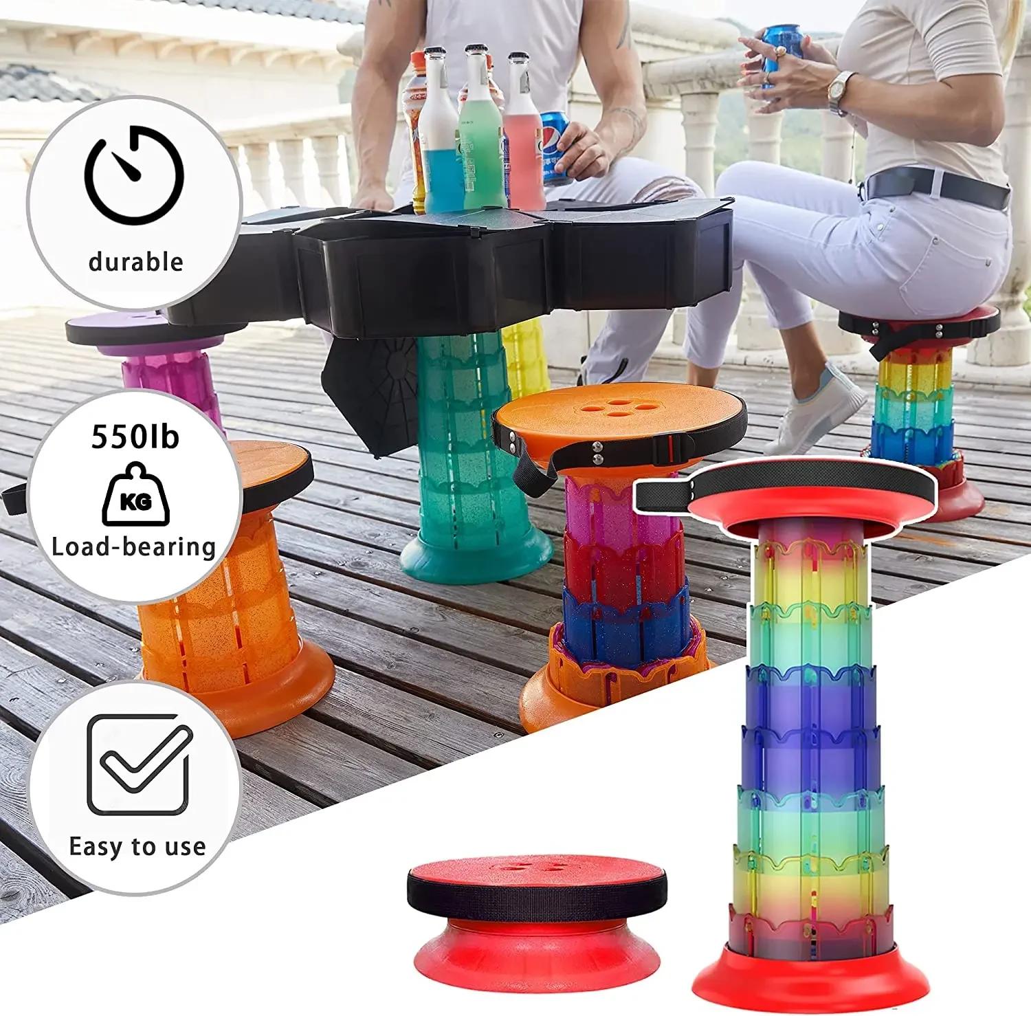 Tabouret pliant amélioré en forme de Lotus, tabouret pliable léger et portable, tabouret télescopiqu