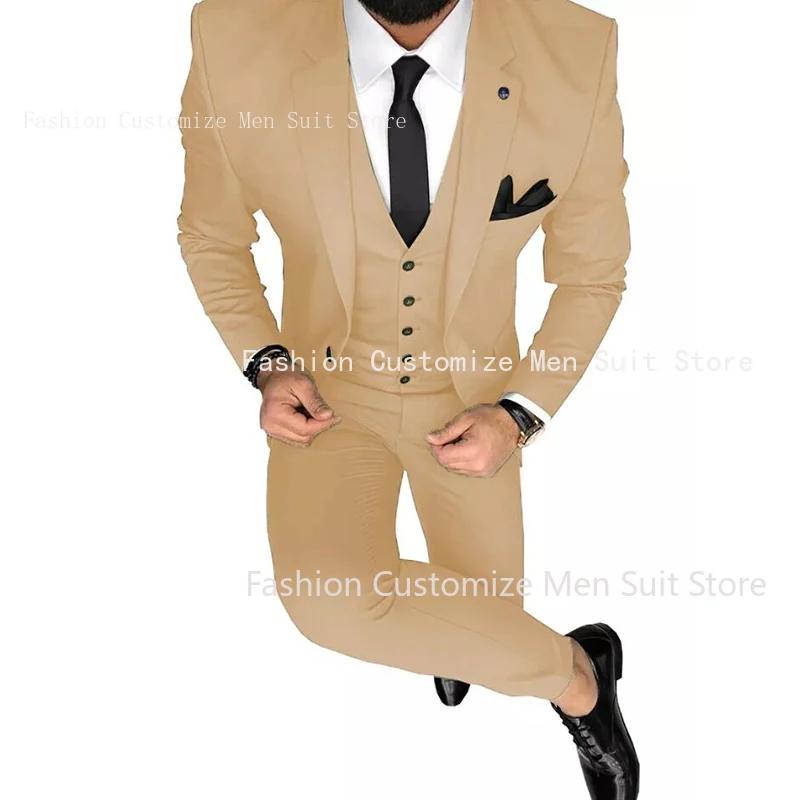Smoking de mariage classique vert olive pour hommes, olympiques pour marié, revers cranté, blazer Sl