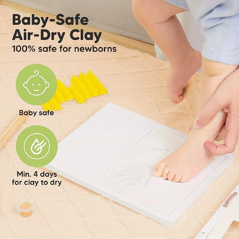 Cadre photo en argile pour mains et empreintes de bébé, créez des souvenirs durables avec ce kit d'e