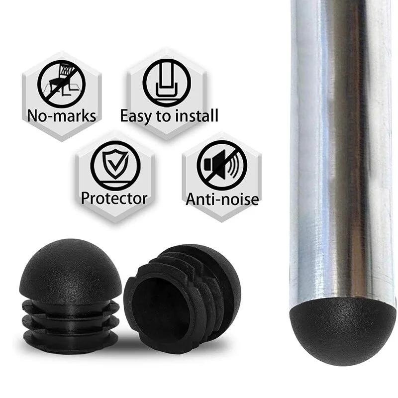 Bouchon de Tube rond en plastique 16-50mm, 12 pièces, embouts de tuyau antidérapants, pied de chaise
