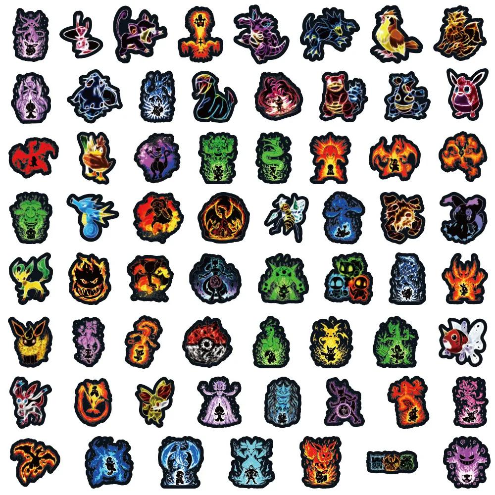Autocollants Graffiti Pokemon néon, 60 pièces, autocollants décoratifs pour ordinateur portable, Ska