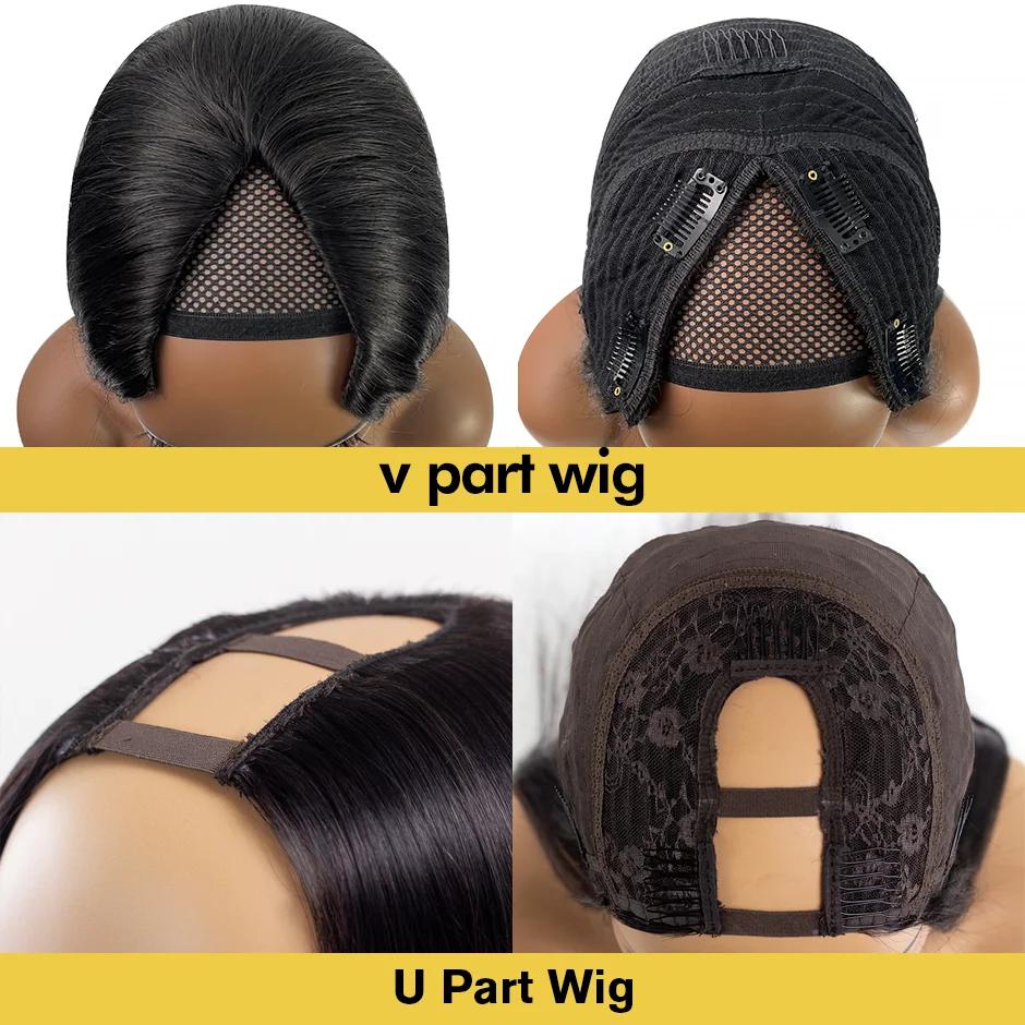 Perruque Brésilienne Bouclée en V pour Femme, Cheveux Humains Remy, Deep Wave, 250% Sans Colle, 30 3