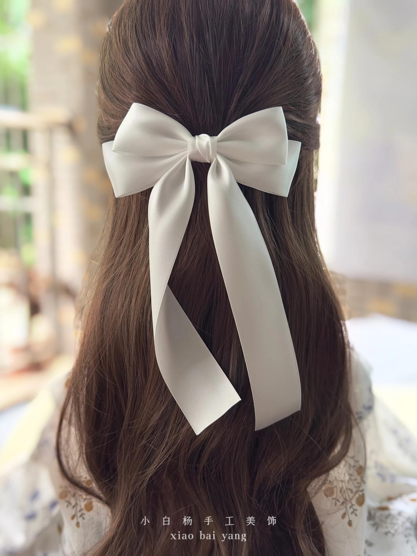 Barrette à cheveux en tissu style coréen pour femmes et filles, nœud en ruban, pince à ressort, acce