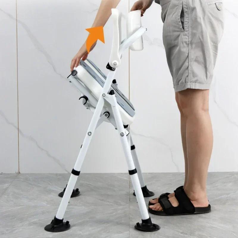 Chaise de douche 3 en 1, tabouret de bain anti-brûlure, réglable, recommandé, piste en aluminium lég