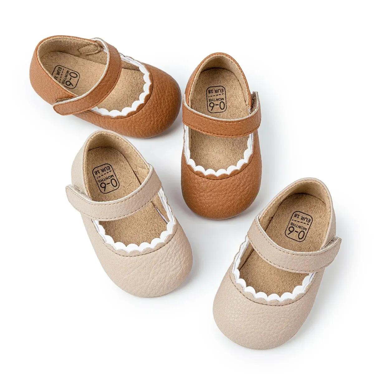 MRovior-Chaussures en cuir à semelle en caoutchouc pour bébé, souliers pour enfant, nouveau-né, garç