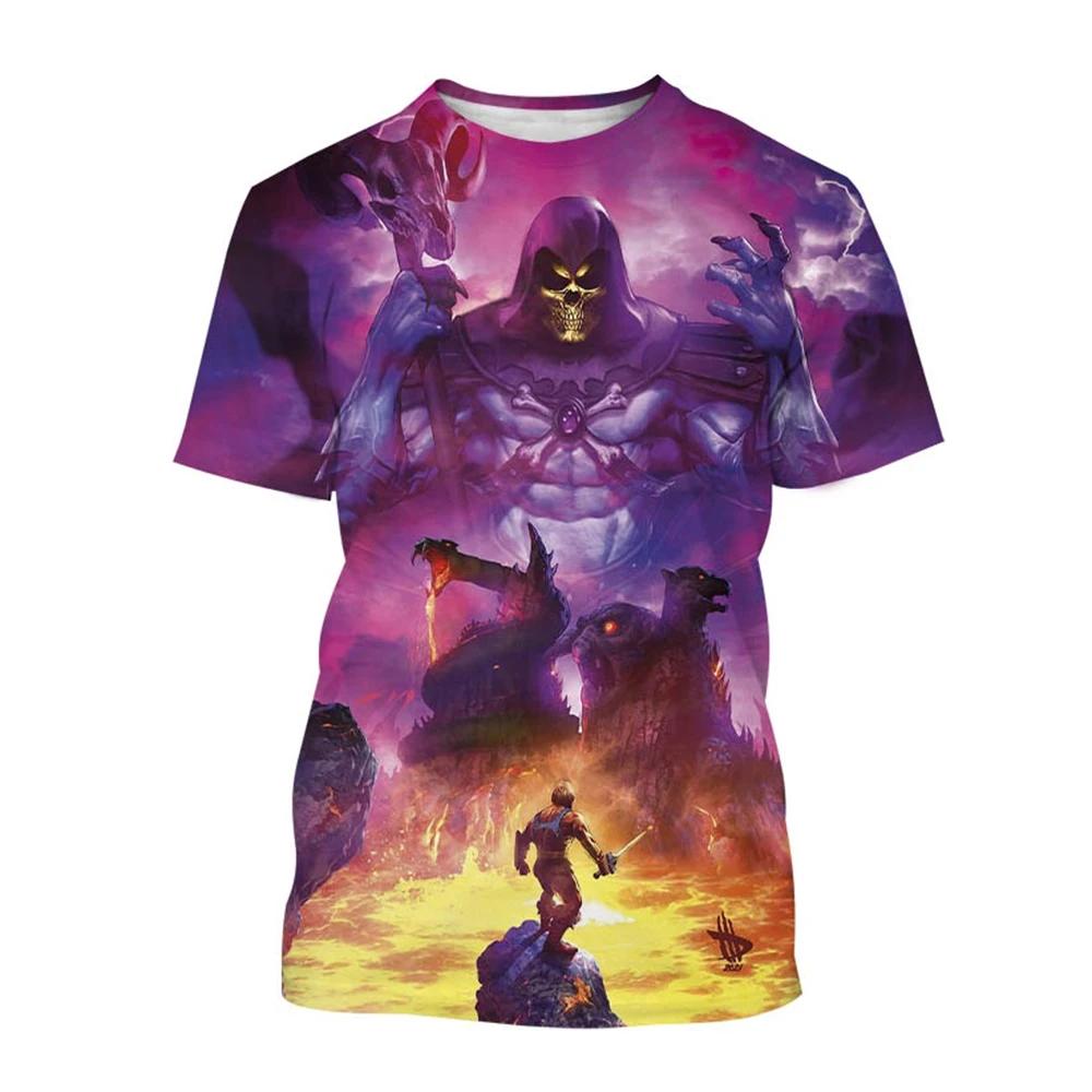 SlessCartoon Anime He-Man Ticks Master T-Shirt pour enfants, haut à manches courtes unisexe, impress