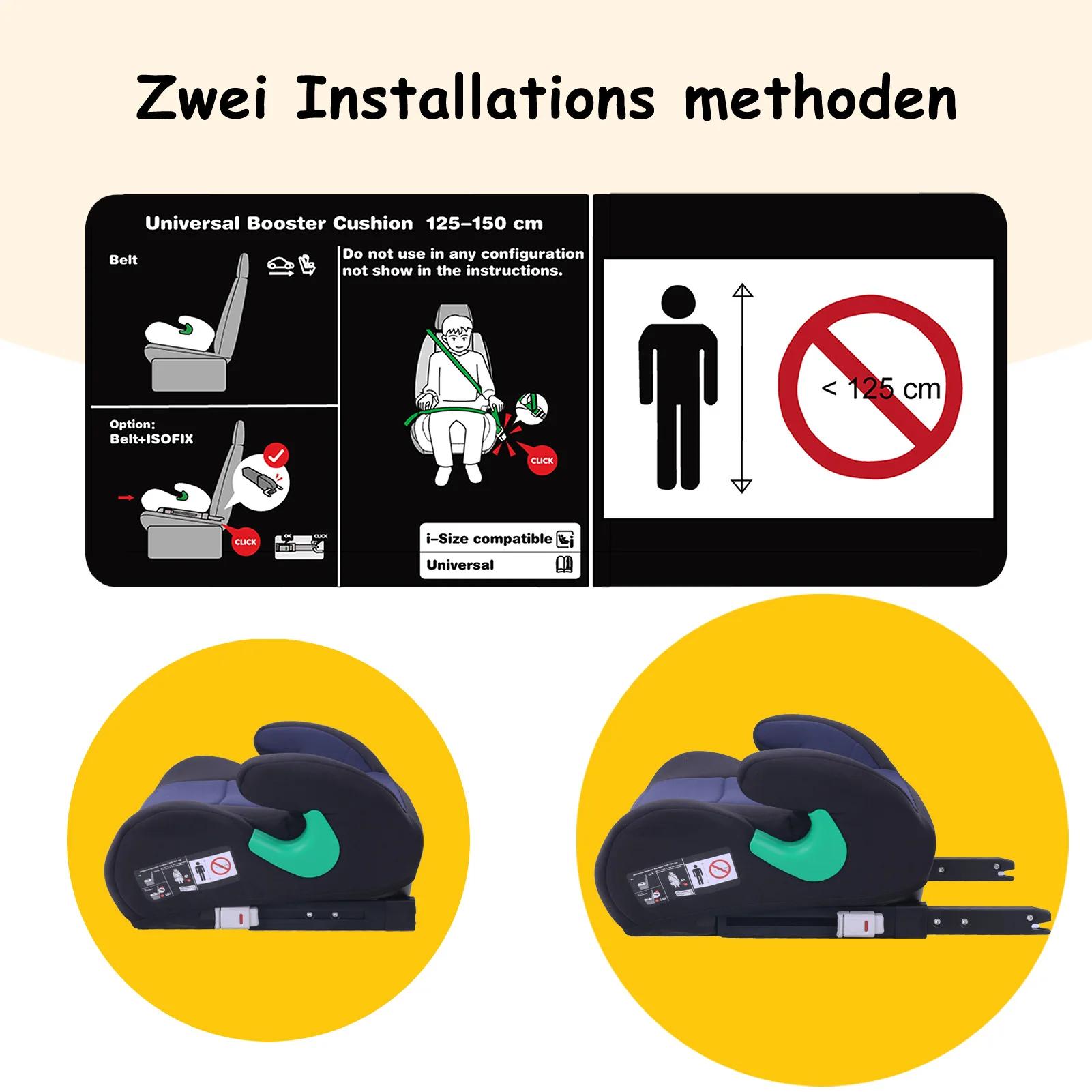 YALION rehausseur de siège enfant ISOFIX Booster voiture enfants siège auto taille I ceinture 3 poin