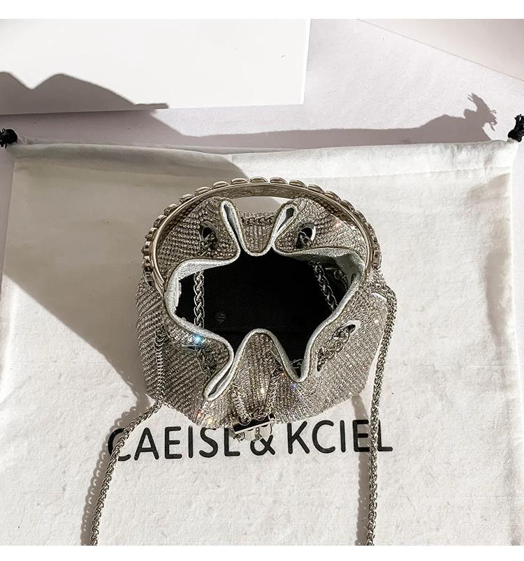 Sac à Main de Luxe avec Strass et Diamants pour Femme, Pochette de Soirée, à Paillettes Brillantes, 
