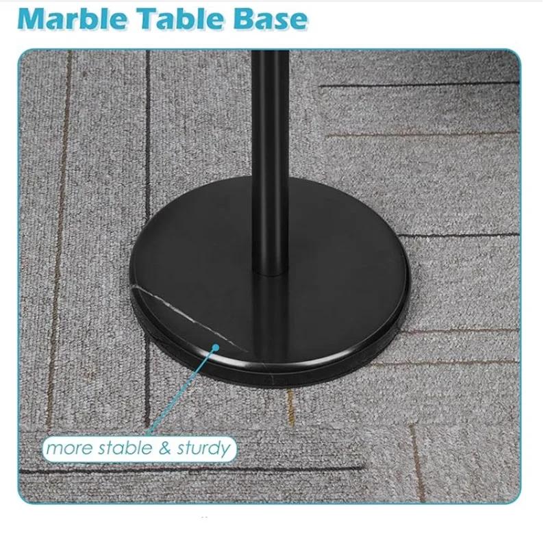 Petite table d'appoint ronde avec base en marbre, table basse noire pour canapé, table d'appoint sur
