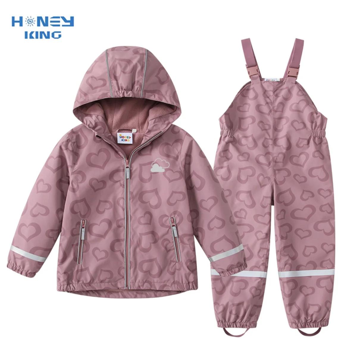 HONEYKING bébé imperméable costume ensemble de vêtements pour enfants salopette imperméable filles c