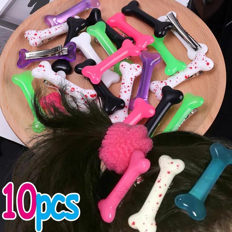 1/10 pièces Y2K mode gothique femmes Gril chapeaux Barrettes bandeau accessoires vif chien os pinces