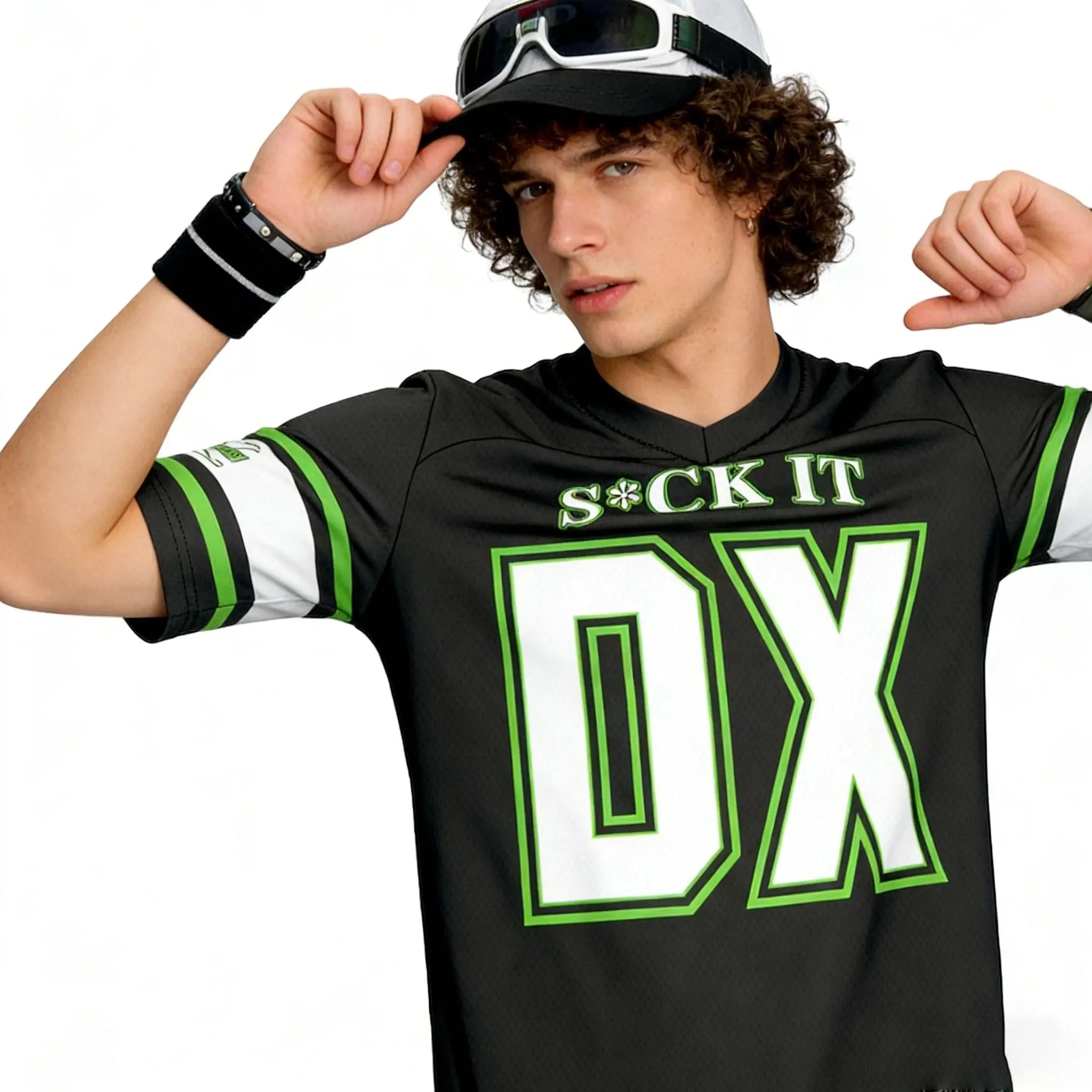 T-shirt de football noir pour hommes D-Generation X, mode classique, technologie sportive, adapté au