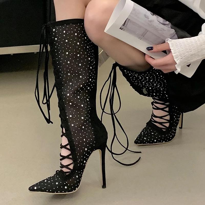Eilyken – bottes hautes à bout pointu pour femmes, design sexy, style urbain, talons hauts à talon a