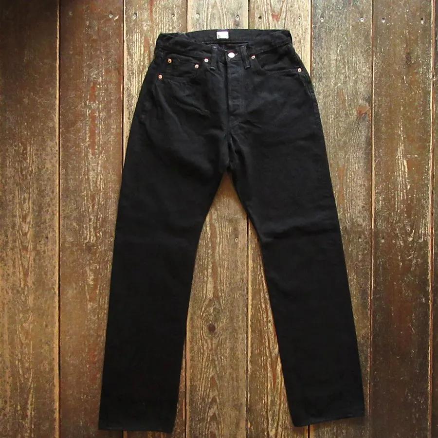 FREEWHEELERS & CO Lot 601 Jeans noirs à bord rouge 14oz