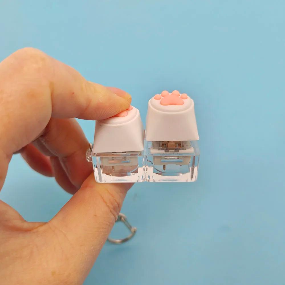 Touches de jouet de décompression du bout des doigts, en Silicone souple, pattes de chat, porte-clés
