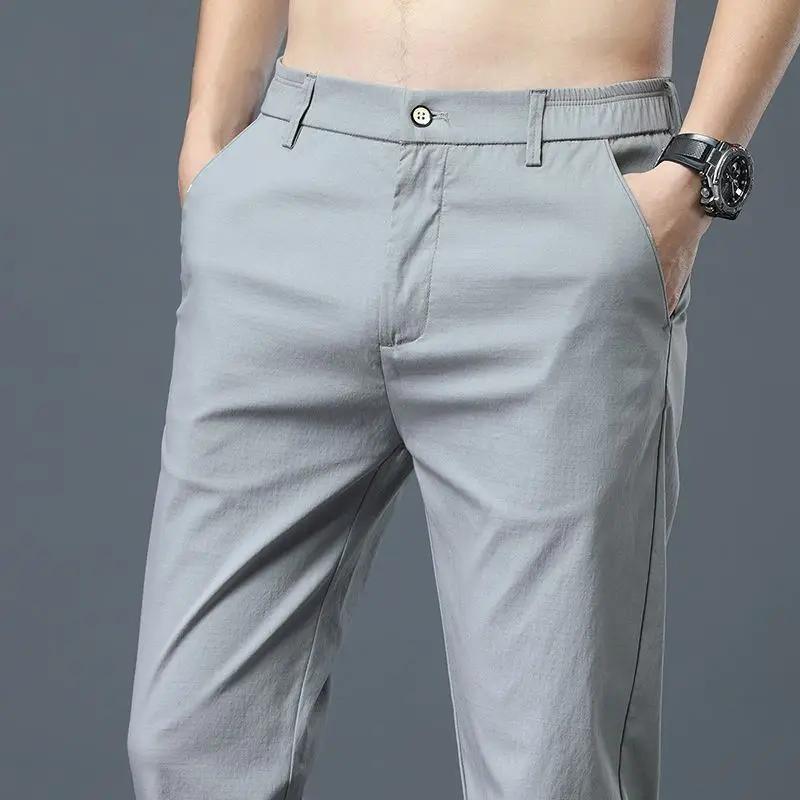 Pantalon de Golf en soie glacée pour hommes, mi-poids, décontracté, pantalon de sport, Design Simple