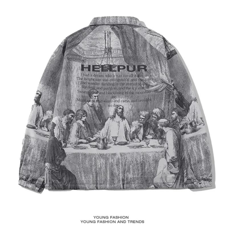Automne hommes veste surdimensionné peinture impression Couples mince vestes décontractée mâle femme