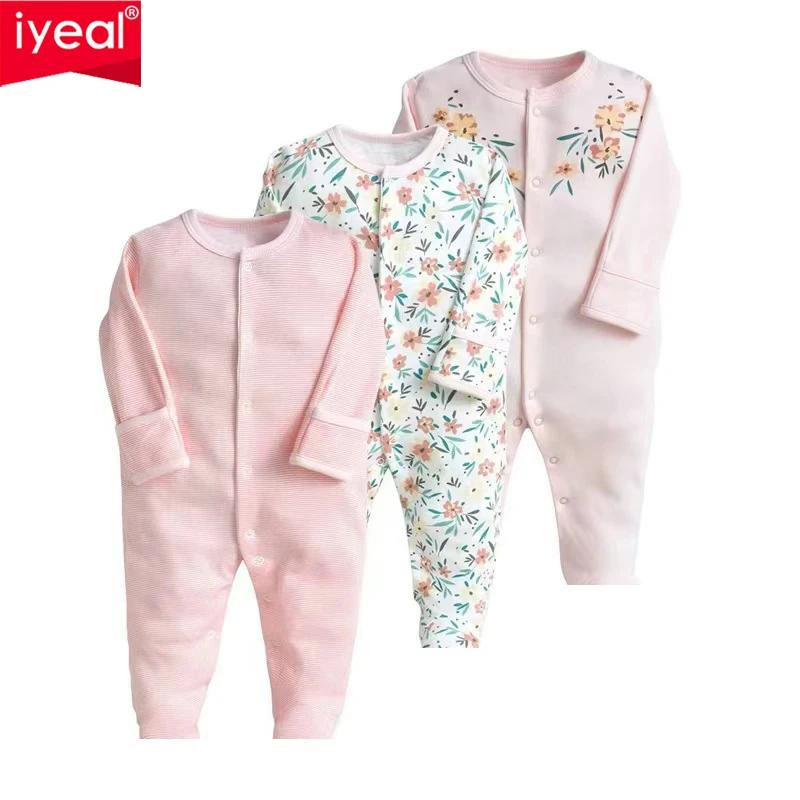 IYEAL 100% coton nouveau-né barboteuses bébé garçon fille enfant en bas âge vêtements 3 pièces/lot i