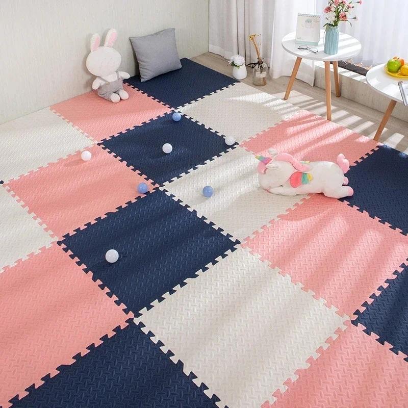 Tapis de jeu en mousse 16 pièces puzzle pour bébé - Sécurité et amusement au sol