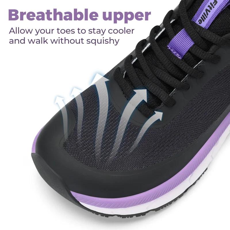 Chaussures de marche pour femmes Fitville, baskets à bout large, antidérapantes, pour le sport, le t