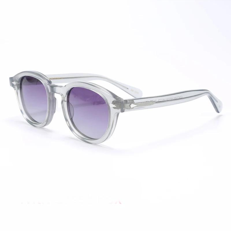 Lunettes de soleil polarisées Johnny Depp pour hommes et femmes, monture en acétate, marque de luxe,