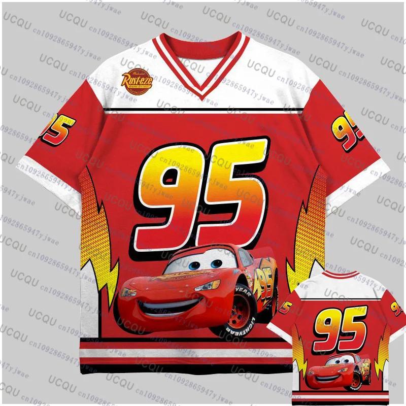 T-shirt Sportif Été 2026 Les Voitures Lightning McQueen N°95 Homme Femme Imprimé 3D Séchage Rapide O