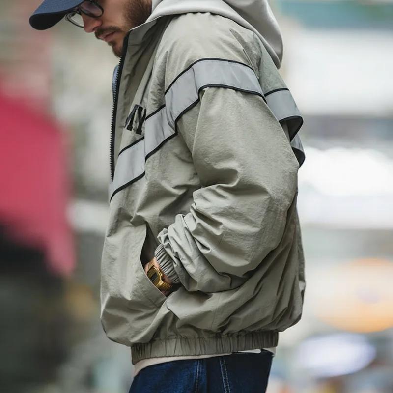 Maden-Blouson Bombardier Vintage pour Homme, Manteau d'Entraînement, Vibe, Coupe-Vent, à Capuche, à 