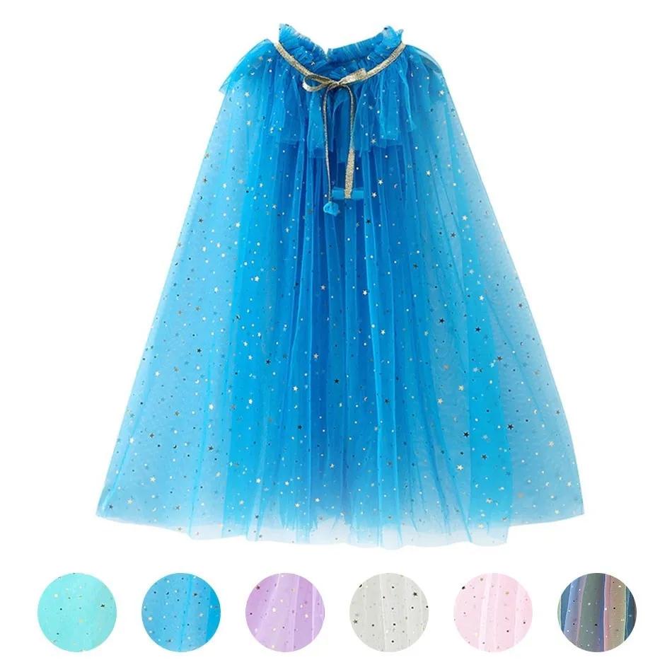 Cape d'été pour filles, accessoires de fête princesse, reine des neiges, Elsa, Anna, Costume raiponc