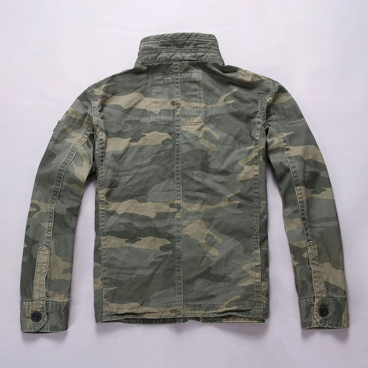 Hommes Camo Cargo veste automne poids lourd lavage coton coupe-vent veste militaire Camouflage tenue