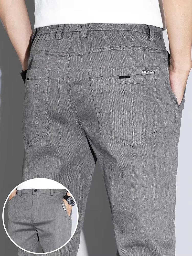 2025 nouveaux pantalons décontractés pour hommes printemps été mince affaires droites coton Stretch 
