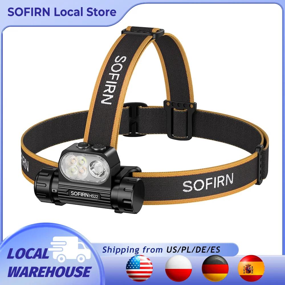 SOFIRN lampe frontale HS22 2500lm 18650 4000mAh lampe de poche 2700-6000K en continu SFT25R LED régl