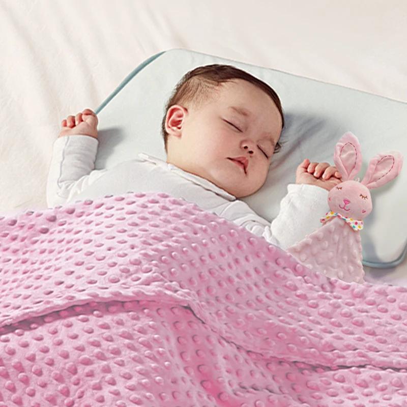 Couverture de bébé en peluche douce personnalisée avec nom, poussette pour nouveau-né, poupées endor