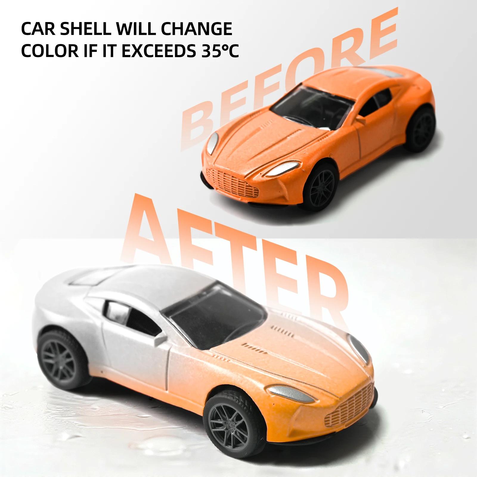 Mini voiture magique en alliage à changement de couleur d'eau et de température 1:64, modèle de cour