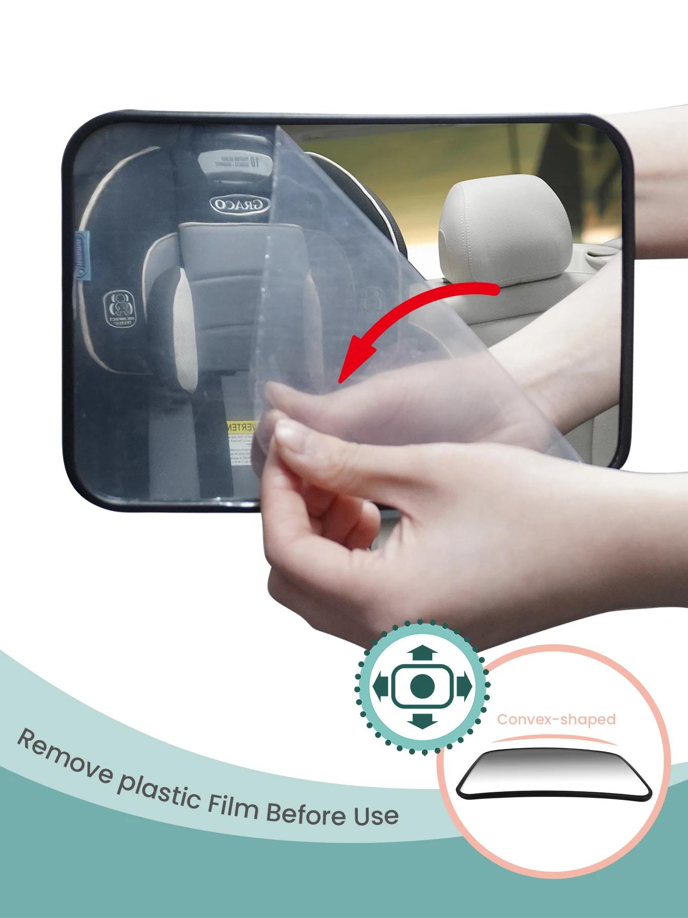 Rétroviseur de voiture pour bébé incassable, miroir arrière pour bébé, vue claire en cristal plus la