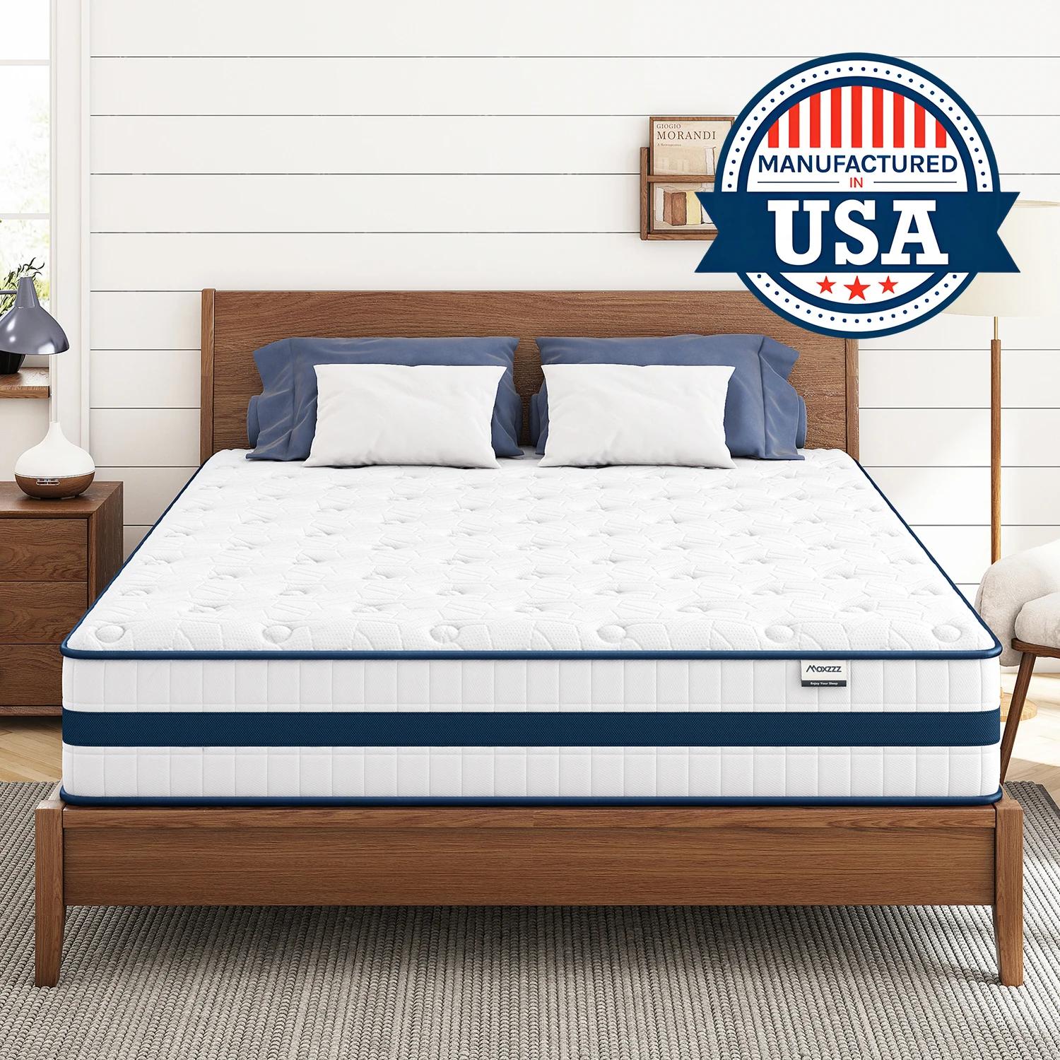 Maxzzz-matelas 10-12, lit double/king/queen size, avec mousse à mémoire de forme en gel, Végétde poc