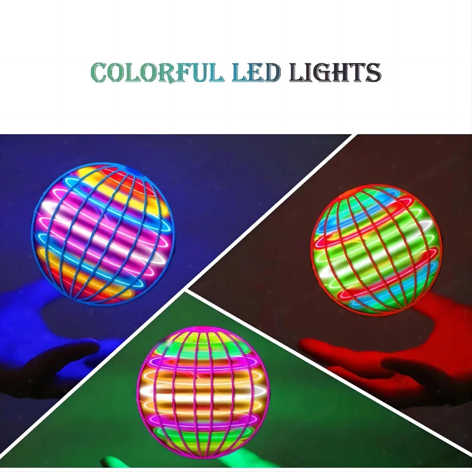 Flying Ball Globe cosmique LED couleur contrôlée à la main pour enfants 360 °   Boule de suspension 