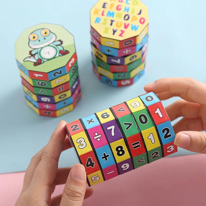 Cylindre magique Montessori, chiffres mathématiques, Cube, jouet arithmétique, jeu de comptage mathé